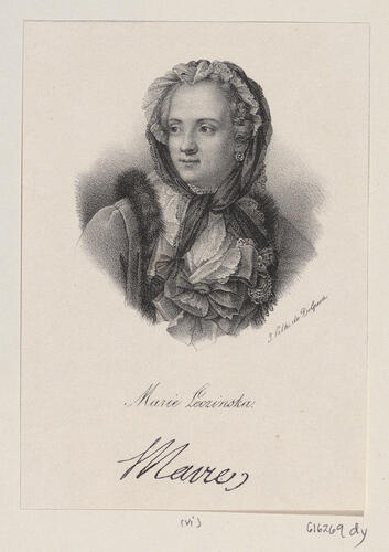 Master: [lithographs of the rulers of France from Pharamond, King of the Franks to Napoléon]
Item: Marie Leczinska