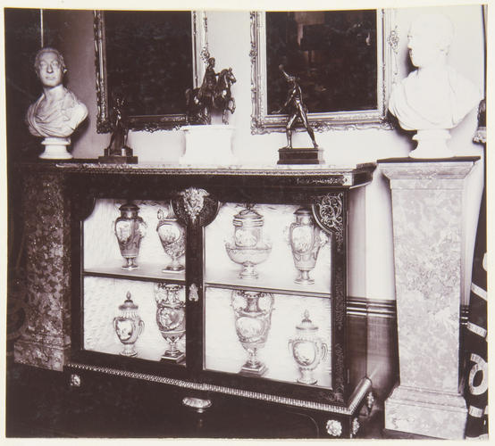 Bookcase with Sevres porcelain, Grand Corridor, Windsor Castle Bookcase with Sevres porcelain, Grand Corridor, Windsor Castle