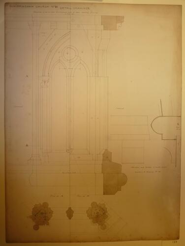 St Mildred's church, Whippingham: detail drawing no. 21 (lantern windows) St Mildred's church, Whippingham: detail drawing no. 21 (lantern windows)