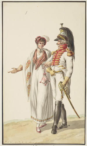 Netherlands Troops (The Kingdom of Holland-under Louis Bonaparte). Guard Cuirassier with woman