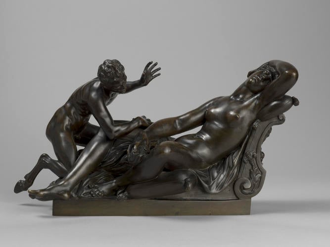 Sleeping nymph with satyr