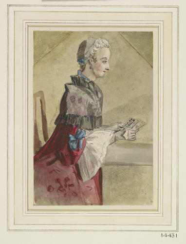 A lady playing cards