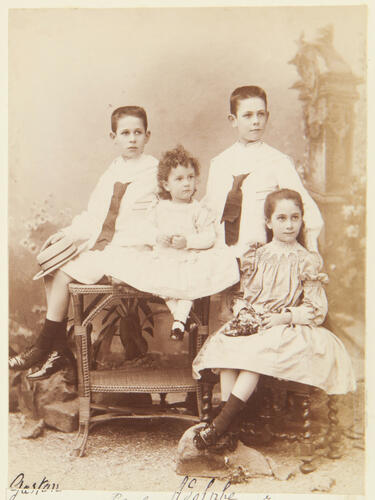 Colonel Niel's children: Gaston, Paul, Adolphe, Jeanne, 1890. [Album: Photographic Portraits vol. 6/64 1888-1893]