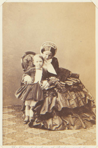 Luise, Grand Duchess of Baden (1838-1923) with her son, Friedrich II, Grand Duke of Baden (1857-1928), when Hereditary Grand Duke of Baden Luise, Grand Duchess of Baden (1838-1923) with her son, Friedrich II, Grand Duke of Baden (1857-1928), when Hereditary Grand Duke of Baden