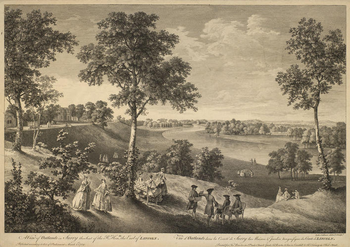 A view of Oatlands in Surrey, the seat of the Rt. Hon. Earl of Lincoln A view of Oatlands in Surrey, the seat of the Rt. Hon. Earl of Lincoln