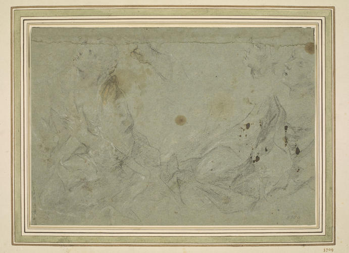 Recto: Studies for The Virgin Annunciate. Verso: Studies of an arm and drapery Recto: Studies for The Virgin Annunciate. Verso: Studies of an arm and drapery
