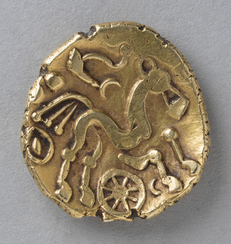 Great Britain, celtic plated gold stater, British 'Remic' type, c. 50 B. C Great Britain, celtic plated gold stater, British 'Remic' type, c. 50 B. C