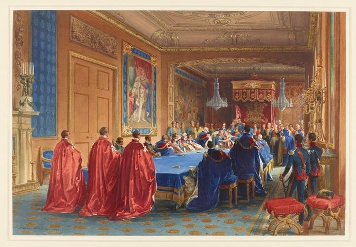 Queen Victoria investing Louis-Philippe with the Garter, 11 October 1844