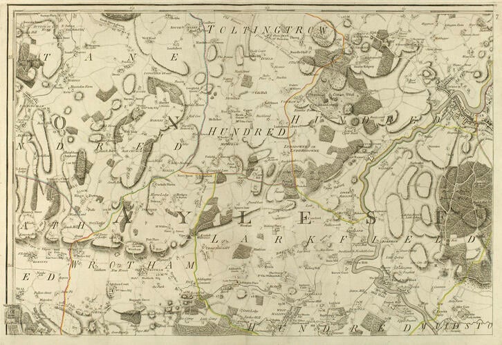 A TOPOGRAPHICAL MAP OF THE COUNTY OF KENT IN TWENTY FIVE SHEETS ON A SCALE OF TWO INCHES TO A MILE, FROM AN ACTUAL SURVEY. .