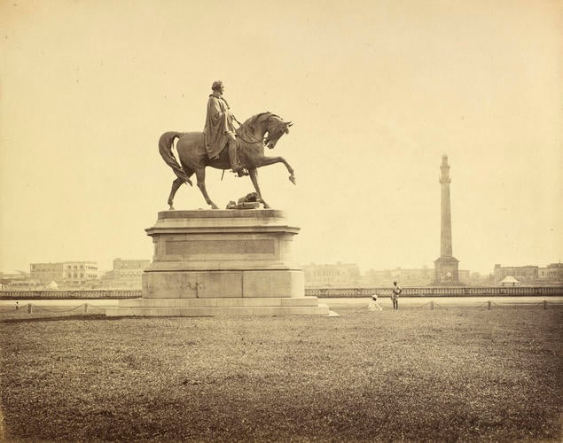 Calcutta. Statue of H. E. Viscount Hardinge, by Foley: Prince of Wales Tour of India 1875-6 (vol. 3) Calcutta. Statue of H. E. Viscount Hardinge, by Foley: Prince of Wales Tour of India 1875-6 (vol. 3)