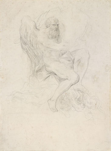 Recto: An allegorical design in honour of Pietro da Cortona. Verso: Study for the figure of Time