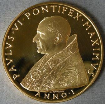 Vatican City. Medal commemorating the Coronation of Pope Paul VI, 1963