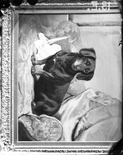 Glass plate negative of a painting of Waldmann Glass plate negative of a painting of Waldmann