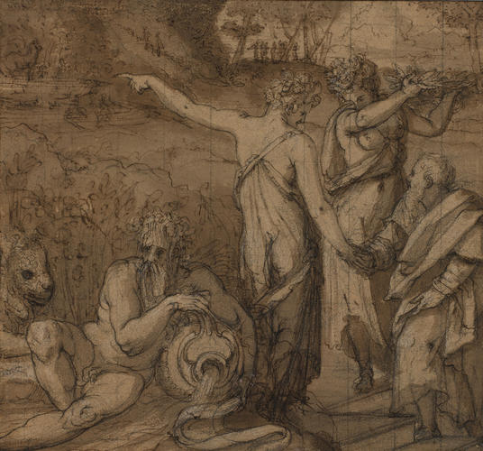 A Muse directing a Poet to the Fountain of Mount Helicon A Muse directing a Poet to the Fountain of Mount Helicon