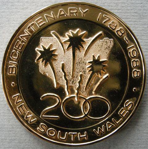 Australia. Medal commemorating the bicentenary of the foundation of New South Wales Australia. Medal commemorating the bicentenary of the foundation of New South Wales