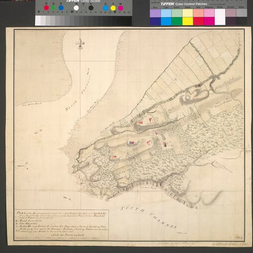 Map of encampment at Ile d'Orleans, 1759 (Ile d'Orleans, Quebec, Canada) 46?55'04
