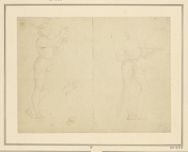 Two studies of a young man playing music Two studies of a young man playing music