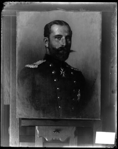 A glass plate negative of a painting of Prince Henry of Battenberg A glass plate negative of a painting of Prince Henry of Battenberg
