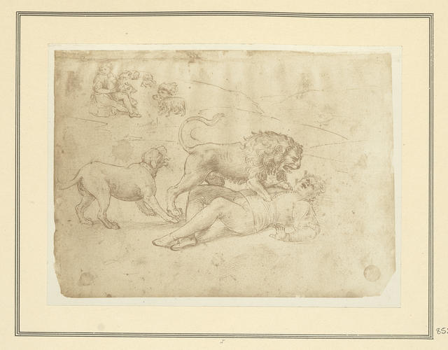 A lion attacking a man A lion attacking a man