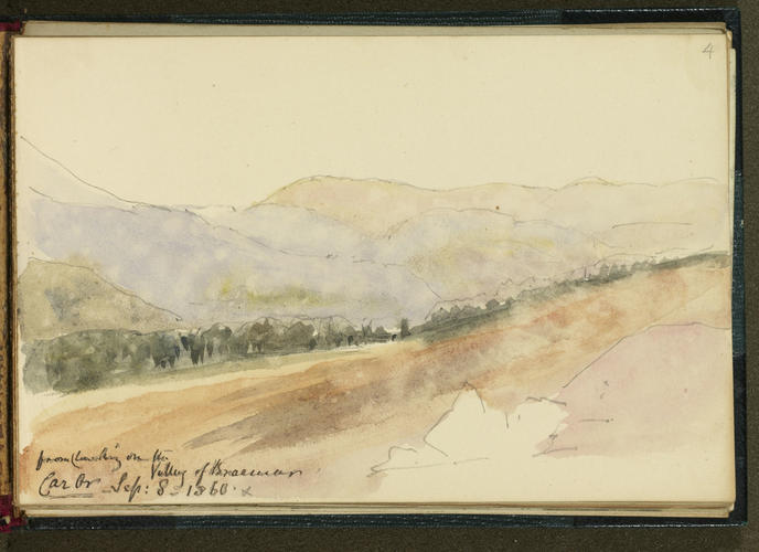 Master: SKETCHES FROM NATURE V. R. MDCCCLX TO MDCCCLXI
Item: From Car Or looking on the Valley of Braemar