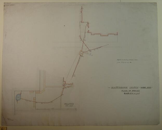 St Mildred's church, Whippingham: plan of the drainage pipes St Mildred's church, Whippingham: plan of the drainage pipes