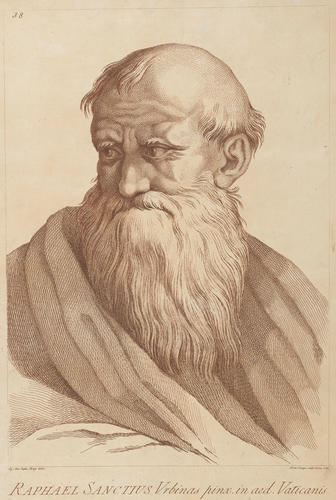Master: A set of thirty-three prints reproducing heads from 'The School of Athens'
Item: A bearded man [from 'The School of Athens']