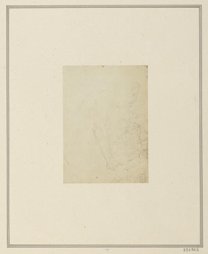 Study for a stooping figure and a sketch of the Virgin and Child with St John