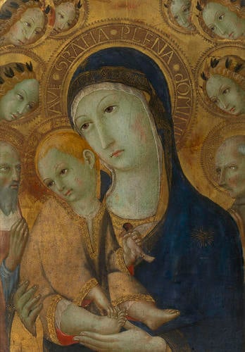 The Virgin and Child, Two Saints and six Angels
