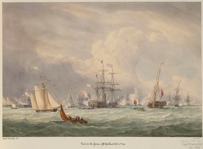 Royal visit to the French fleet of Spithead, 15 October 1844