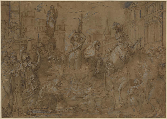 Clorinda saves Olindo and Sophronia from the pyre Clorinda saves Olindo and Sophronia from the pyre