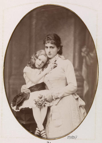 Maria Josefa, Duchess Karl Theodor in Bavaria and child ?Duchess Marie Gabriele. [Album: Photographs. Royal Portraits, 1883-1891]