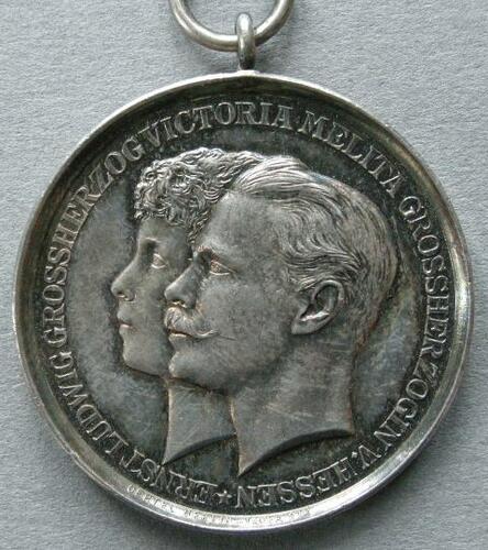 Germany. (Hessen) Medal commemorating the marriage of Grand Duke Ernst Ludwig and the Grand Duchess Victoria Melita Germany. (Hessen) Medal commemorating the marriage of Grand Duke Ernst Ludwig and the Grand Duchess Victoria Melita