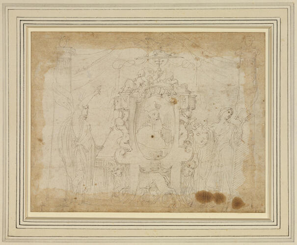 A portrait of a Cardinal, with Virtues A portrait of a Cardinal, with Virtues