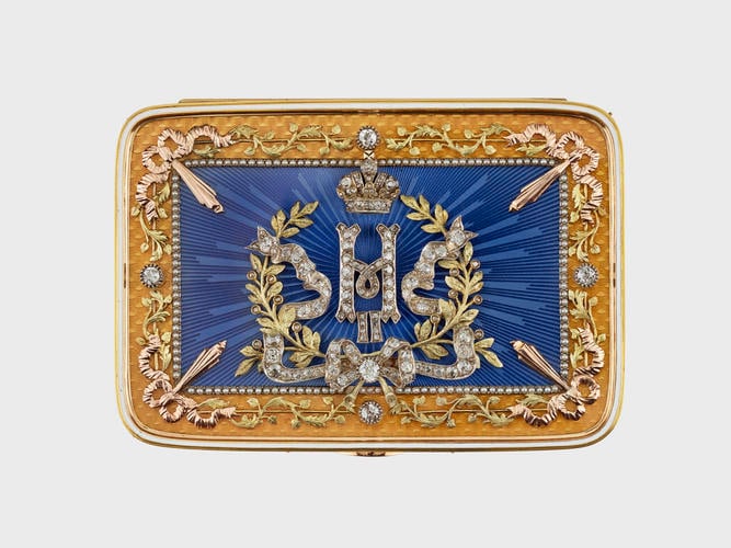 Presentation snuffboxwith cipher of Nicholas II (1868-1918)