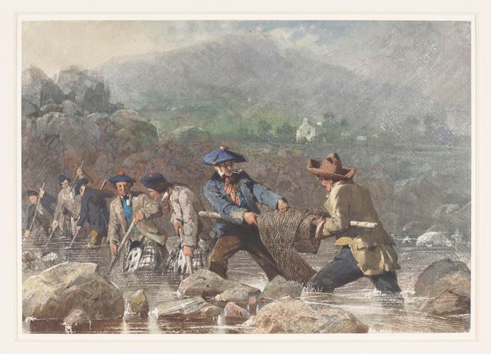Salmon leistering in the River Dee, 9 September 1853