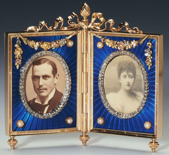 Double frame with photographs of Prince Charles of Denmark and Princess Maud of Wales