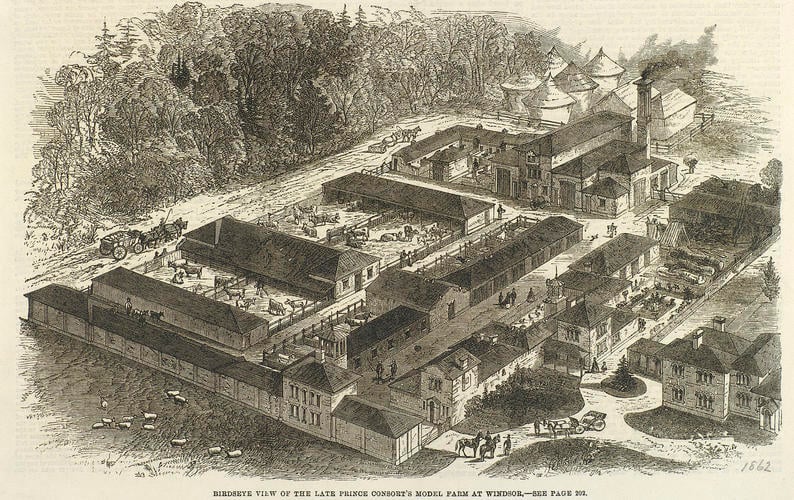 Bird's Eye View of the Late Prince Consort's Model Farm at Windsor Bird's Eye View of the Late Prince Consort's Model Farm at Windsor