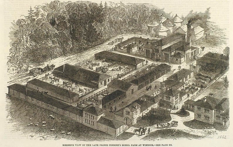 Bird's Eye View of the Late Prince Consort's Model Farm at Windsor