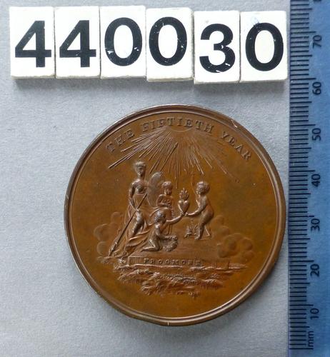Medal commemorating the Golden Jubilee of the reign of King George III, 1810 Medal commemorating the Golden Jubilee of the reign of King George III, 1810