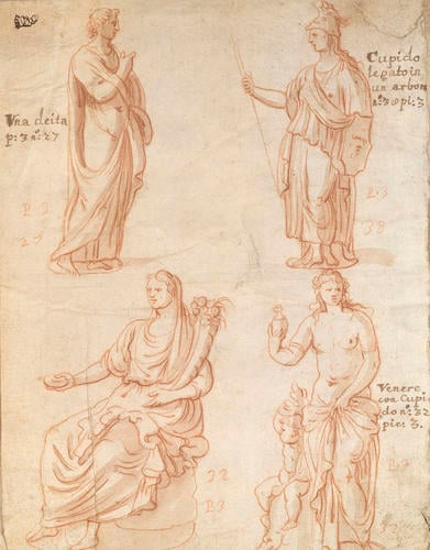 Four antique statues