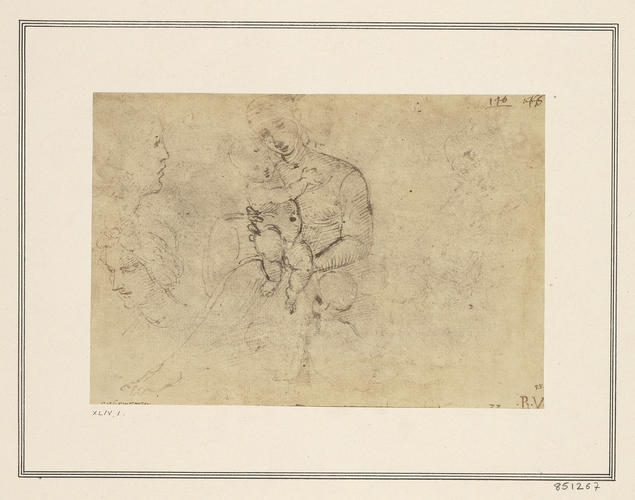 Studies of the Virgin and Child with the Infant Baptist, and two female heads