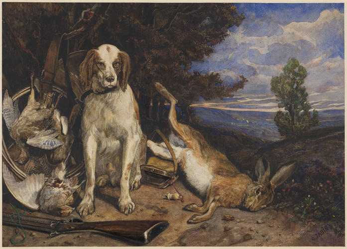 Dog with dead game