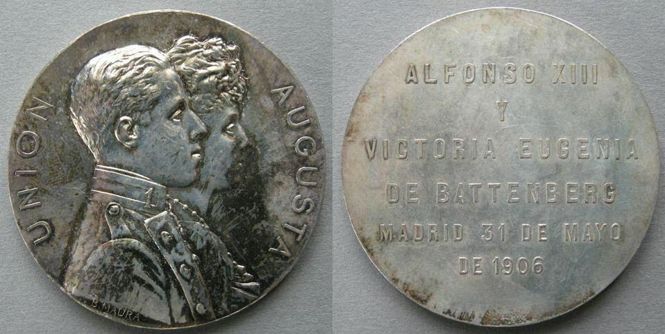 Spain. Medal commemorating the marriage of Alfonso XIII and Princess Victoria Eugénie of Battenberg