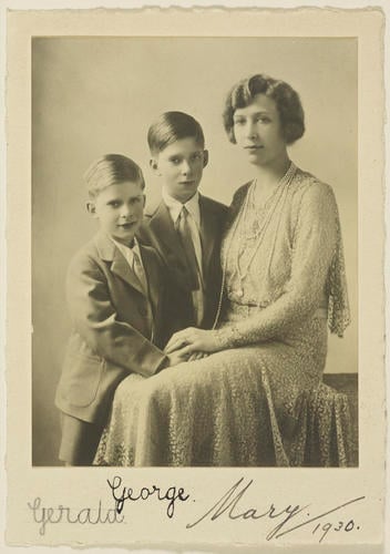 Princess Mary Countess of Harewood with her sons, George and Gerald Lascelles