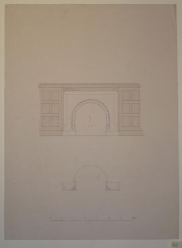 St Mildred's church, Whippingham: elevation of a fireplace (unknown location)