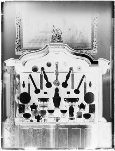 Glass plate negative of a display of jade Glass plate negative of a display of jade