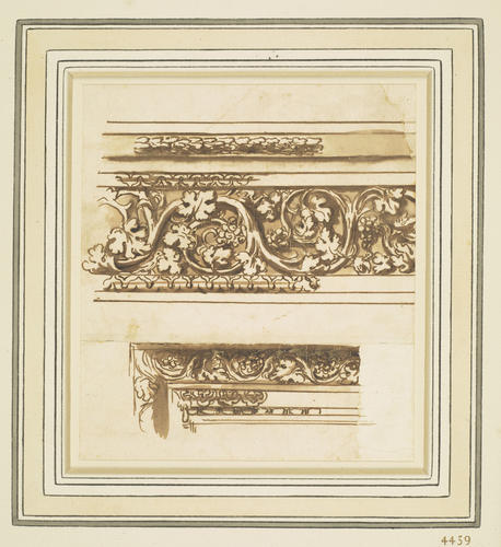 A fragment of an ancient entablature A fragment of an ancient entablature