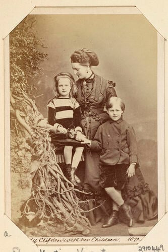Lady Clifden with her children. 1872. [Royal Household Portraits. Volume 55. ]