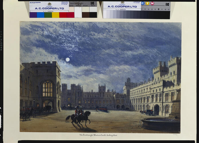 The Quadrangle, Windsor Castle, at night
