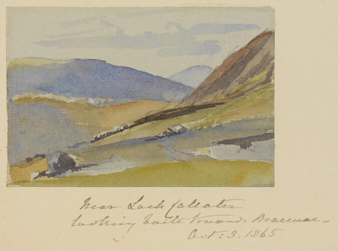Master: SKETCHES FROM NATURE V. R. 1865 TO 1867
Item: Near Loch Callater looking back towards Braemar